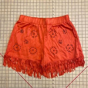 NWT Vocal Orange Shorts with fringe, XL